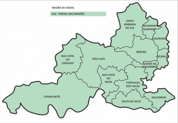 Mapa da 9ª Coordenadoria Regional de Saúde