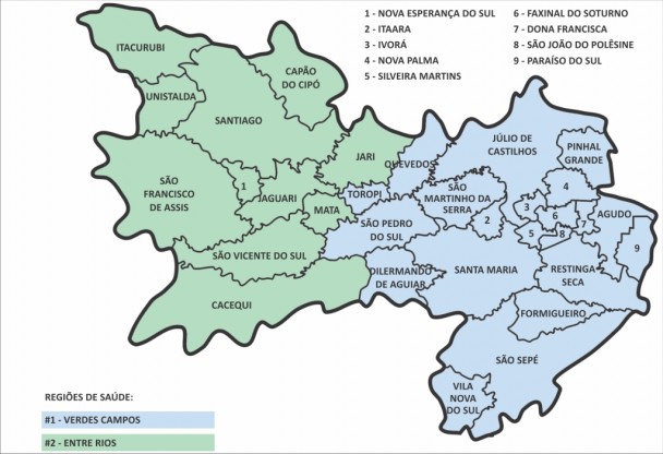 Mapa da 4ª Coordenadoria Regional de Saúde